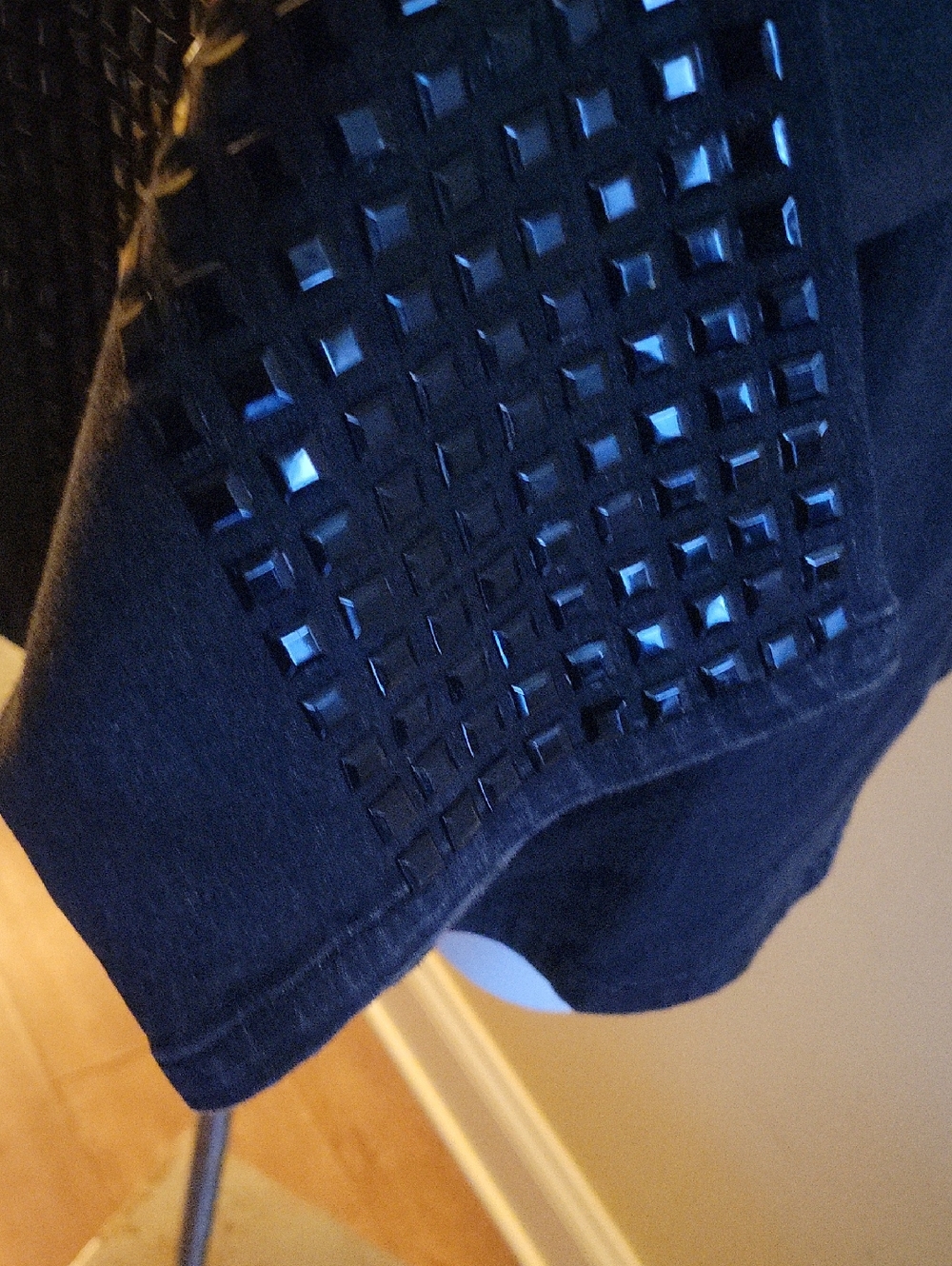 Womens Black Textured Zip-Front Jacket - Picture 3 of 7